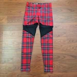 BlackMilk Clothing Tartan Red Spartan Leggings